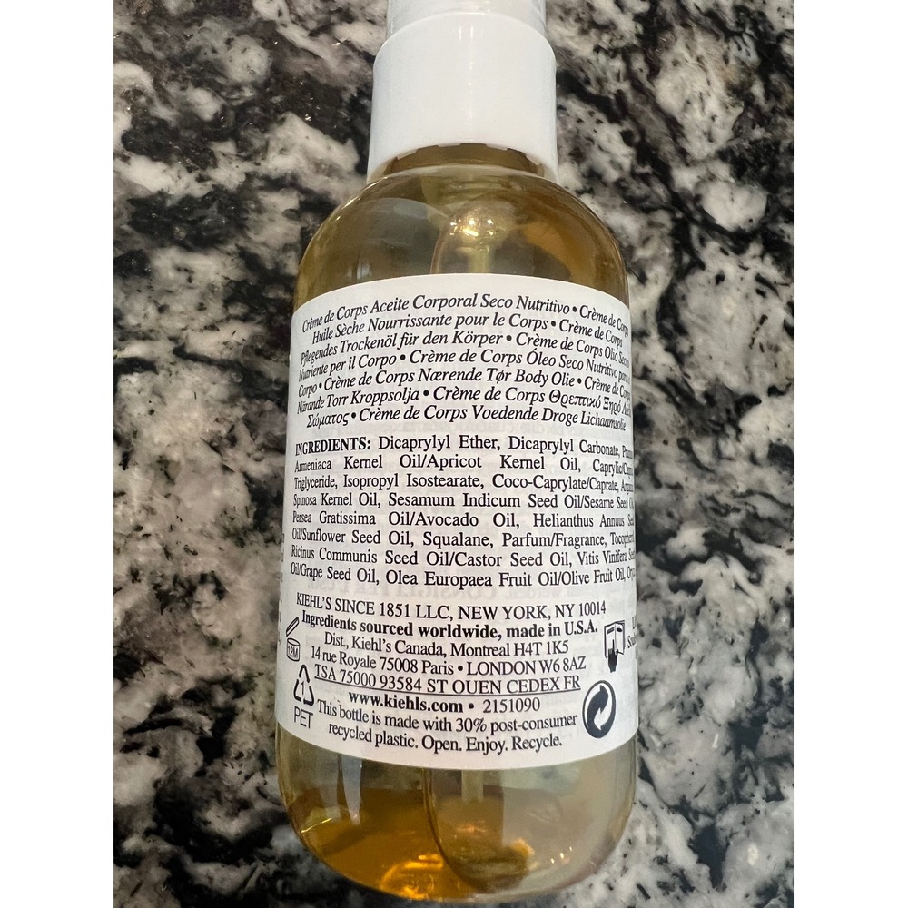 Kiehls Creme de Corps Nourishing Dry Body Oil Squalane Grapeseed 2.5oz 75ml - Picture 4 of 5